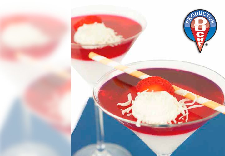 Gelatina de fresa y coco